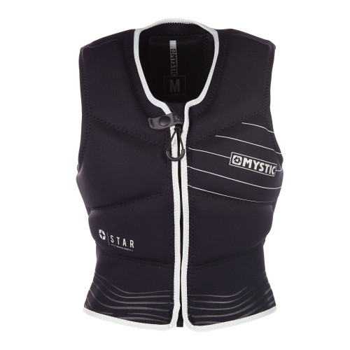 Impact vest has no white edges like in the picture!

FABRICSSoft touch neopreneFEATURES Please note: this is not a floatation device / buoyancy aid Non padded lower part for harness attachment Non-slip harness position print Front-zip Zipper lock Zipper puller